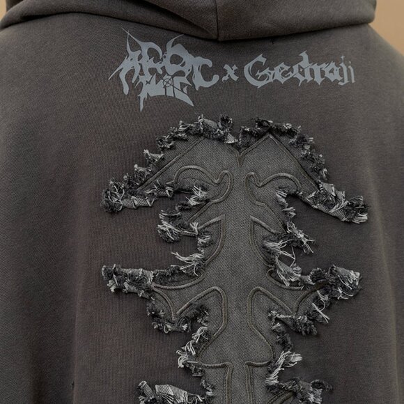 NEW ACDC RAG - Gedraji Cryptid Corpse Dark Grey Oversized Zip Hoodie - Picture 5 of 6